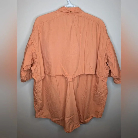 Cabela's Mens Orange Short Sleeve Button Down Fishing Shirt w/ Pockets XL Reg - Picture 2 of 11